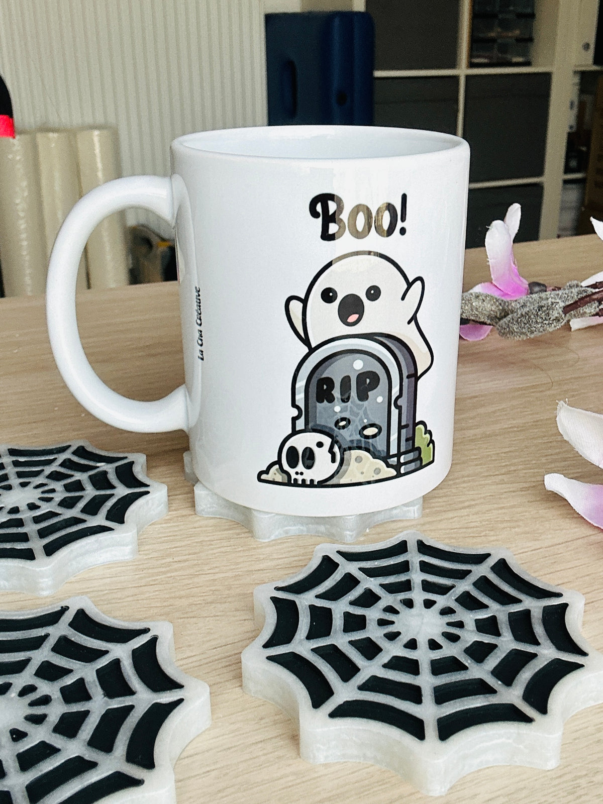 Sous-verre Toile d’Araignée en résine – Halloween