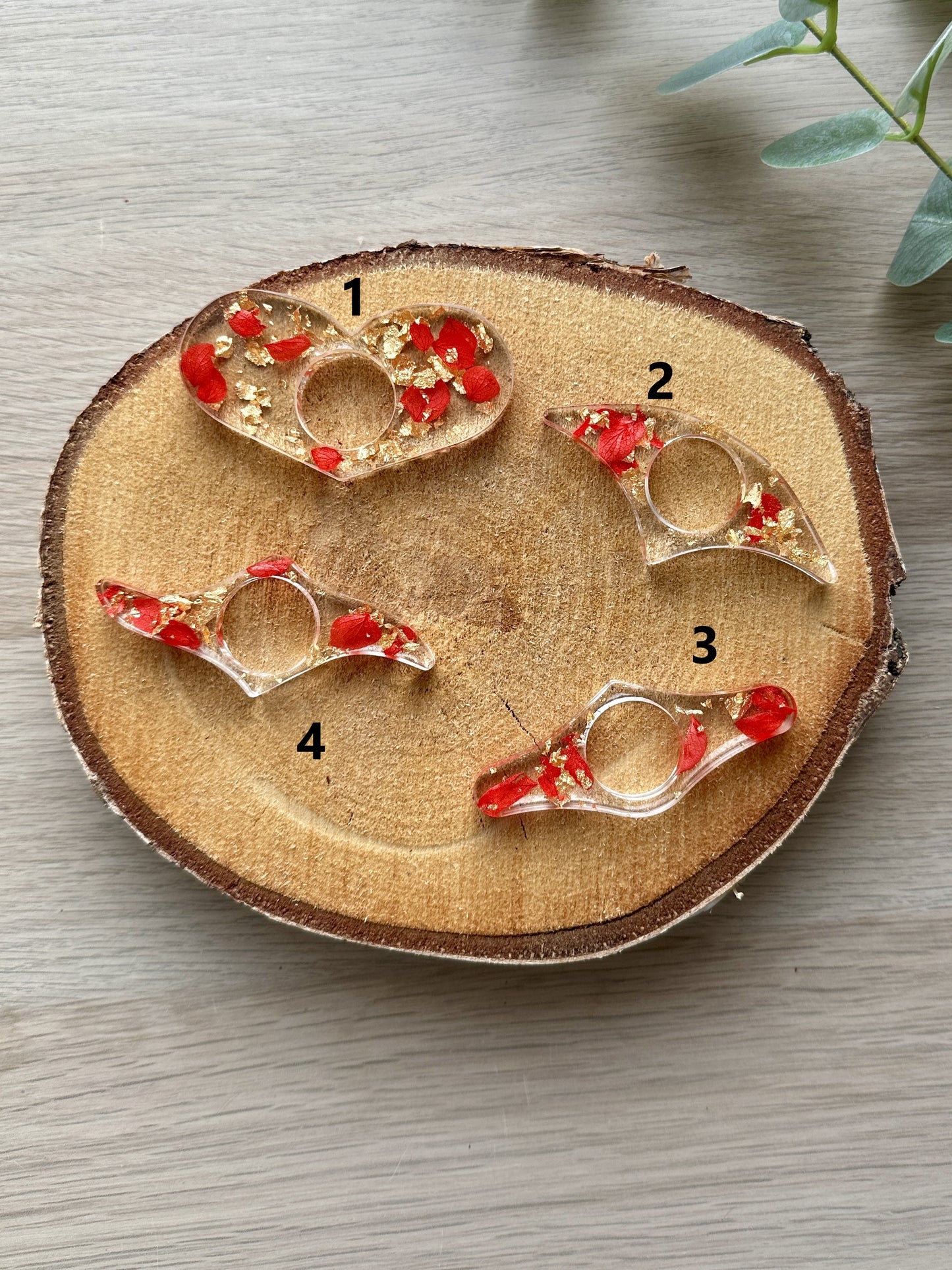 Bague de lecture en résine époxy Hortensia Rouge