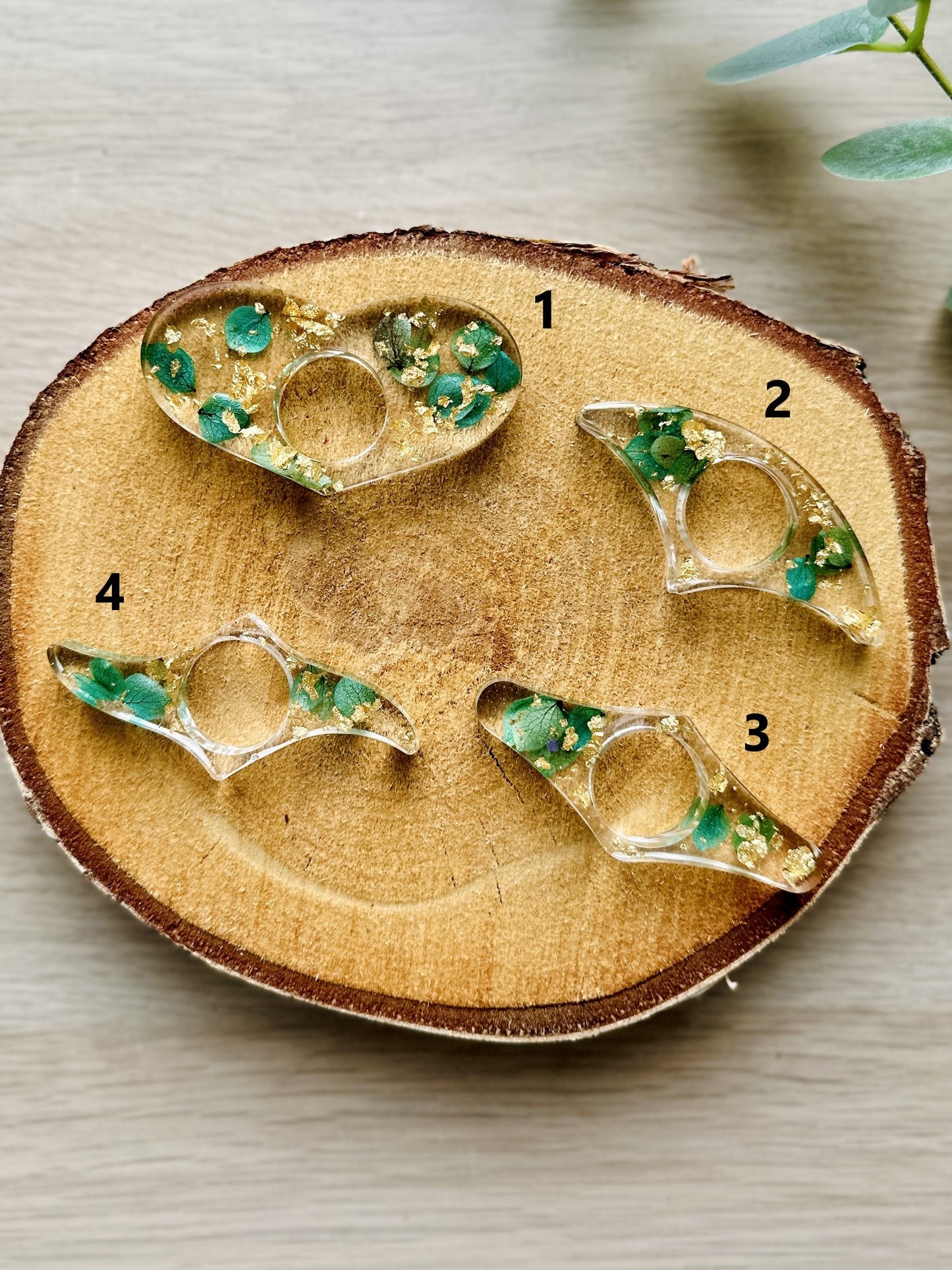 Bague de lecture en résine époxy Hortensia Vert