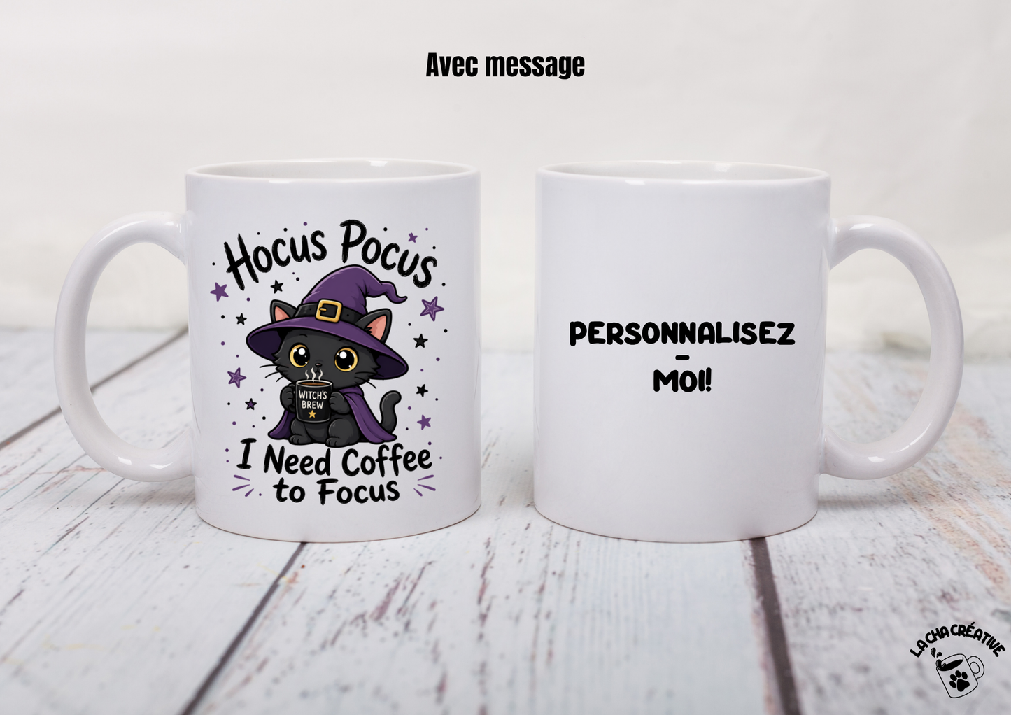 Tasse personnalisée I Need Coffee to Focus - Version 2