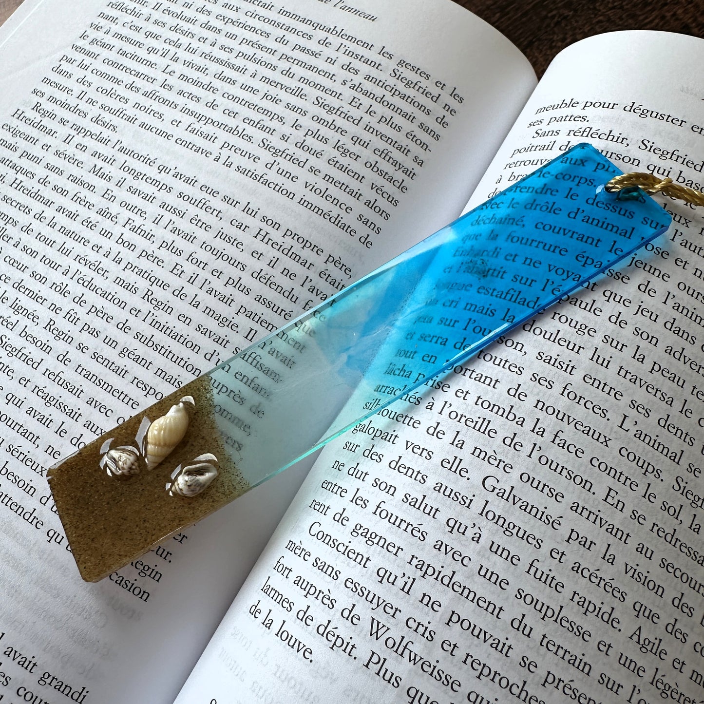 Marque-page personnalisé en résine époxy Plage