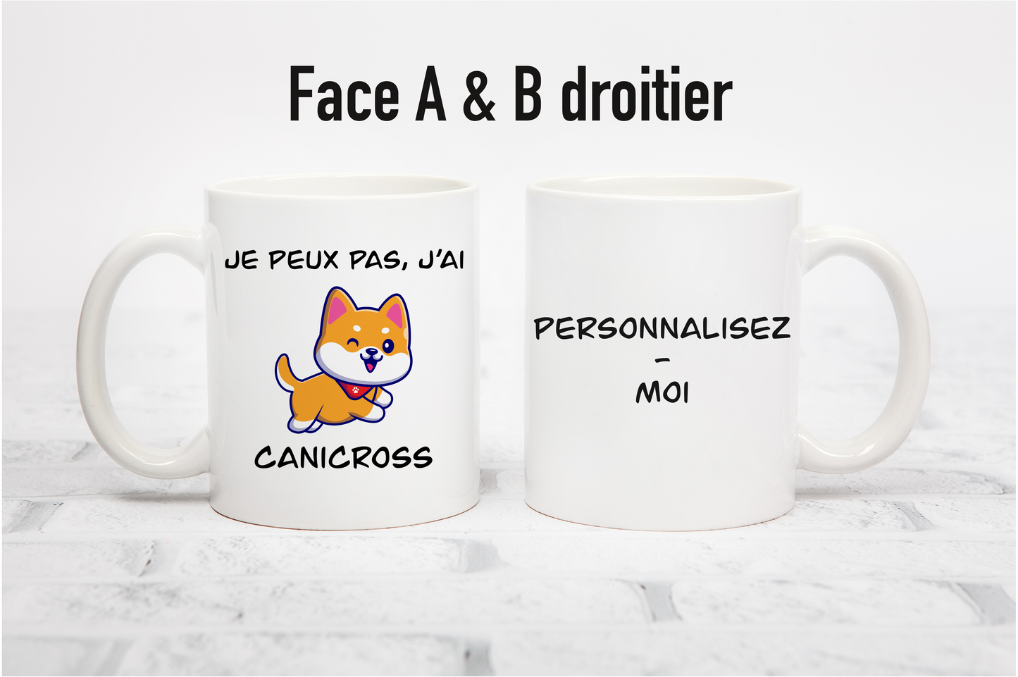 Tasse personnalisée Je peux pas, J'ai Canicross
