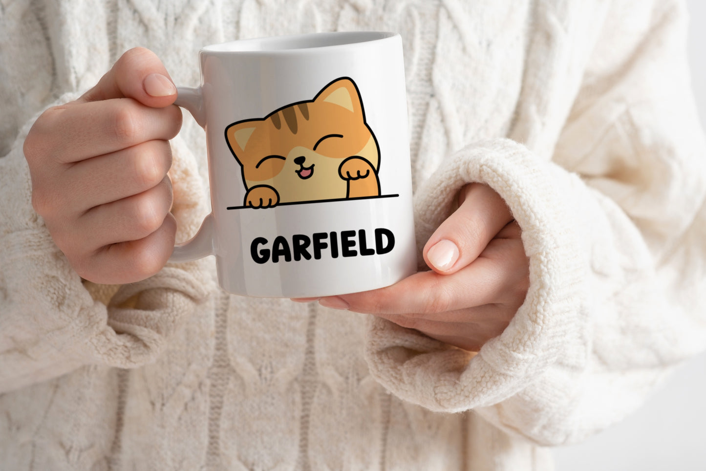 Tasse personnalisée avec prénom Chat roux