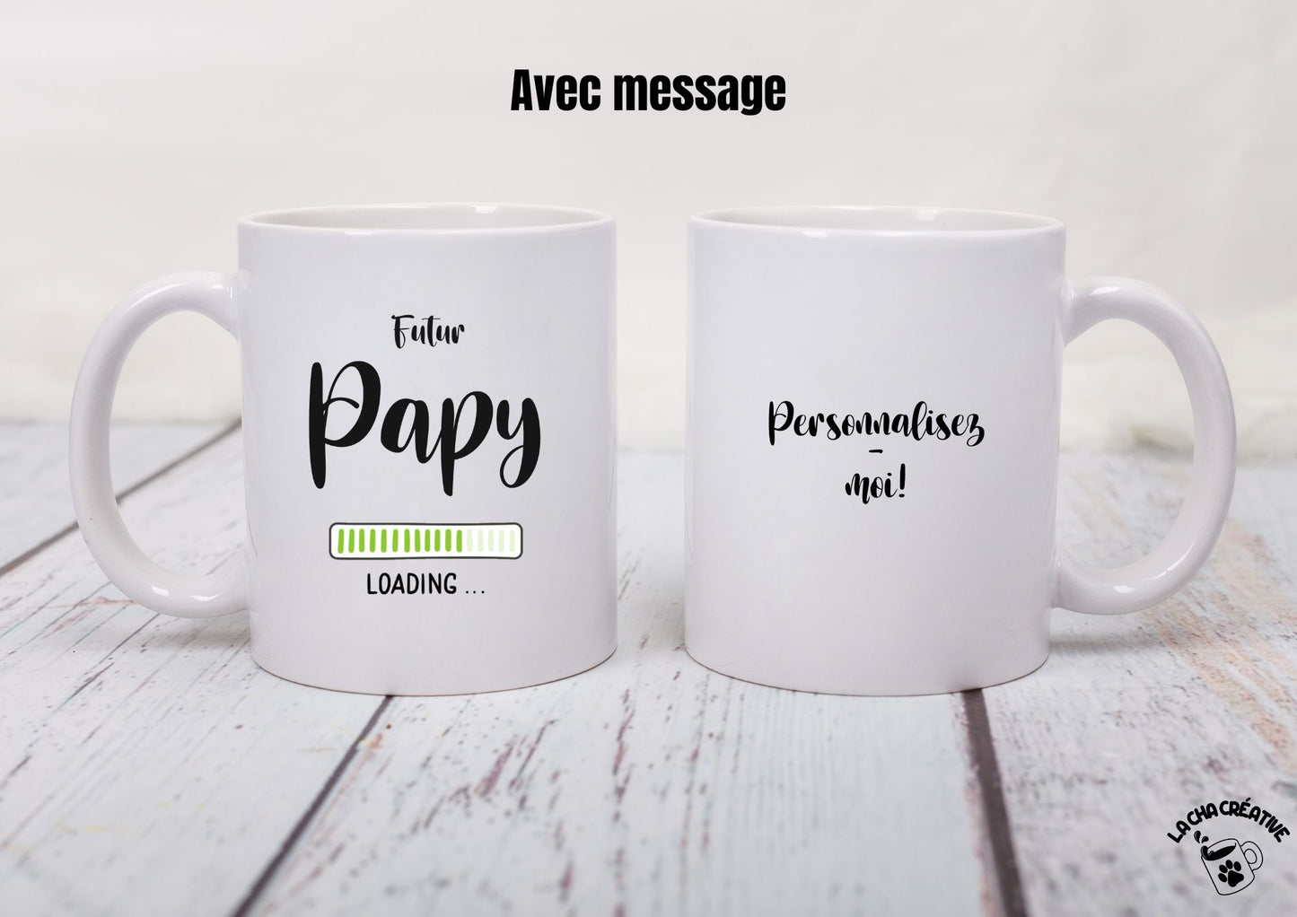 Mug personnalisé Annonce de grossesse - Papy, Mamie, Papa, Maman, Tonton, Tata, Parrain, Marraine