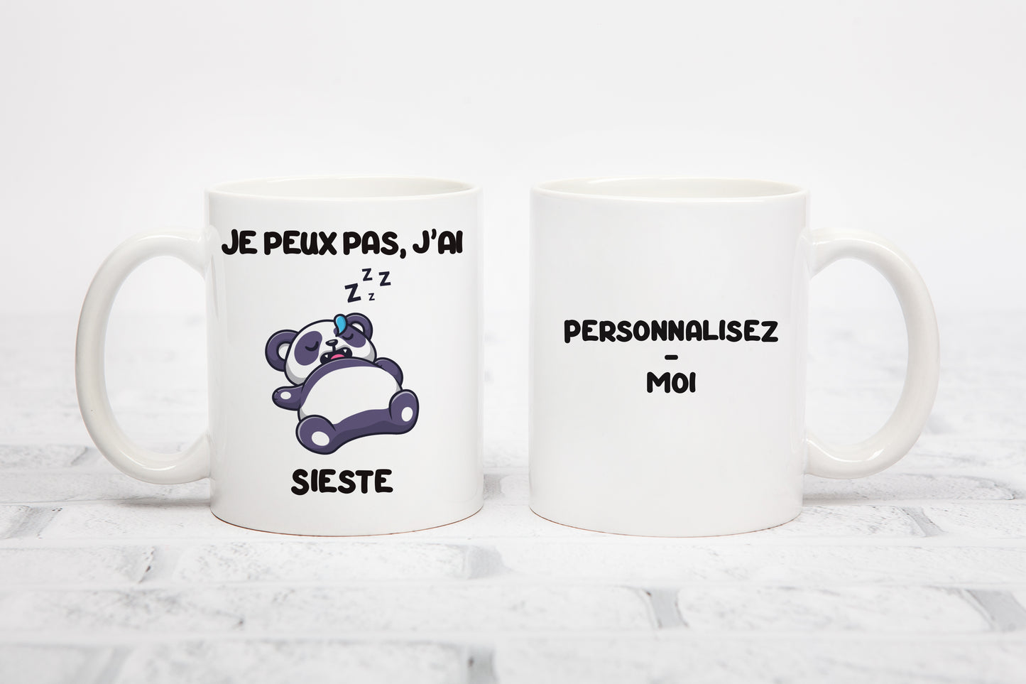 Tasse personnalisée Je peux pas, J'ai sieste Panda