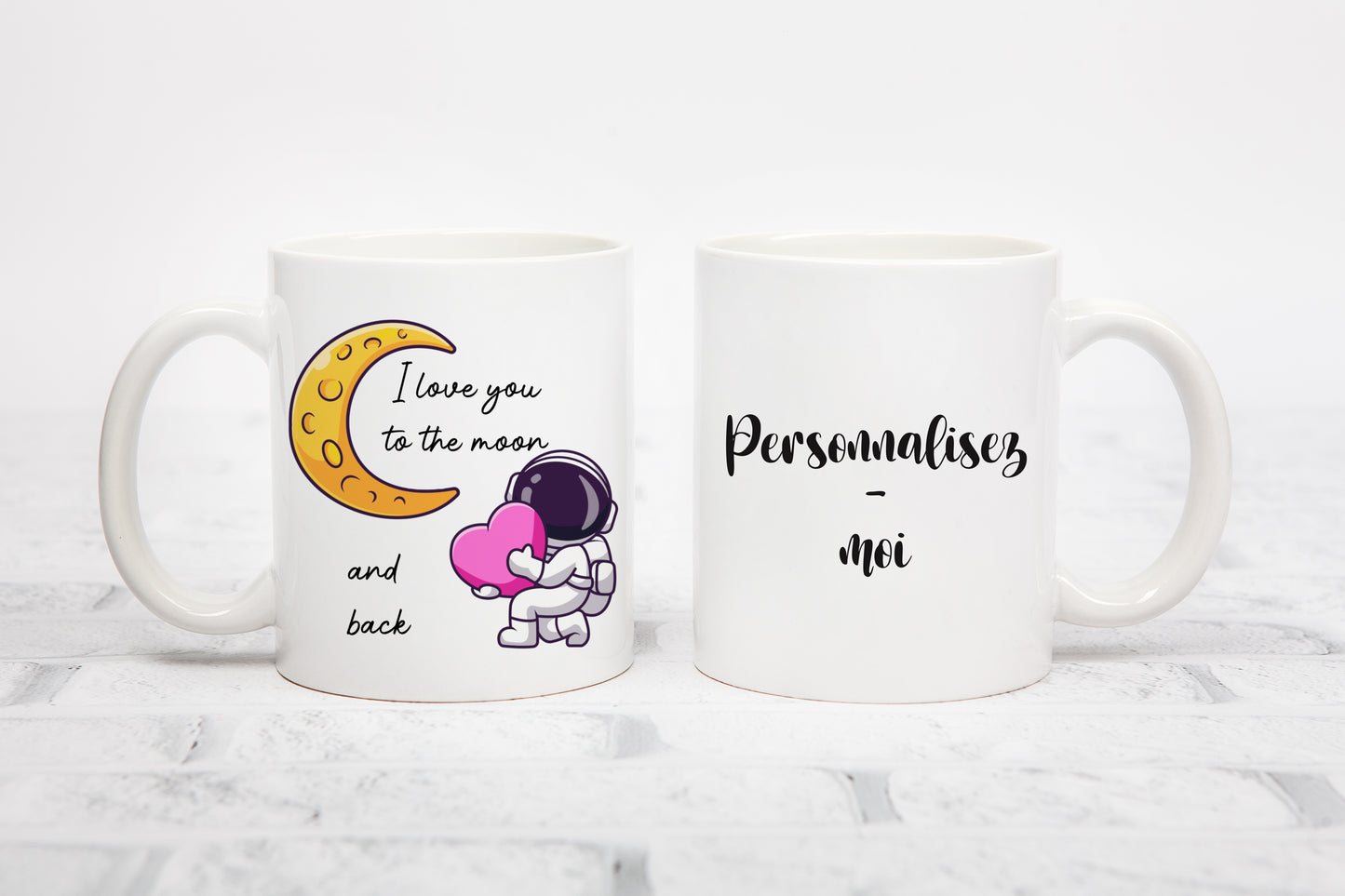 Tasse personnalisée I love you to the moon and back