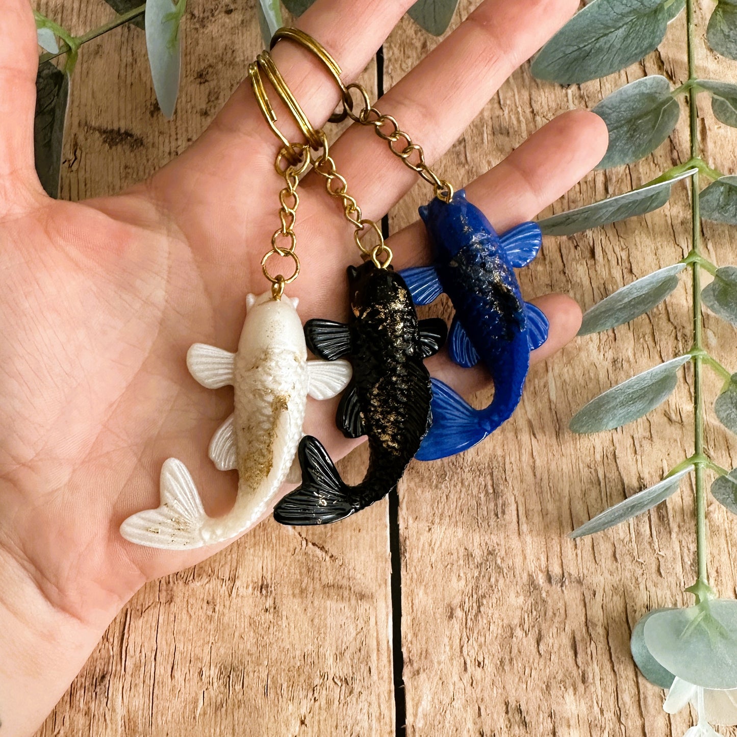 Porte-clés Poisson Koi en Résine — Idée Cadeau