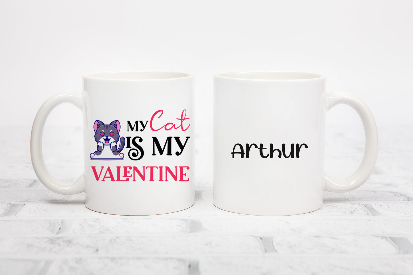Tasse personnalisée My cat is my valentine