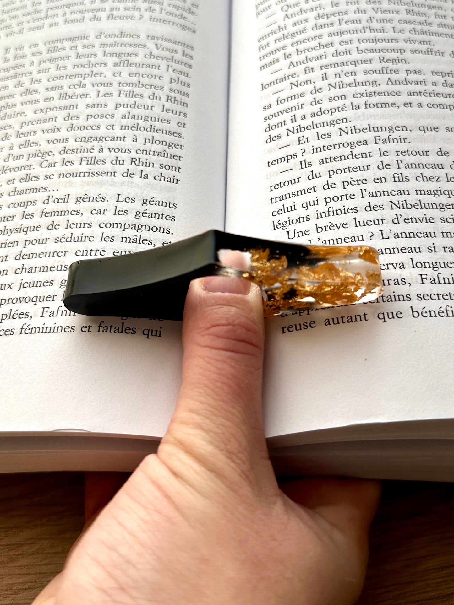 Combo Marque-page + Bague de Lecture Résine Noir