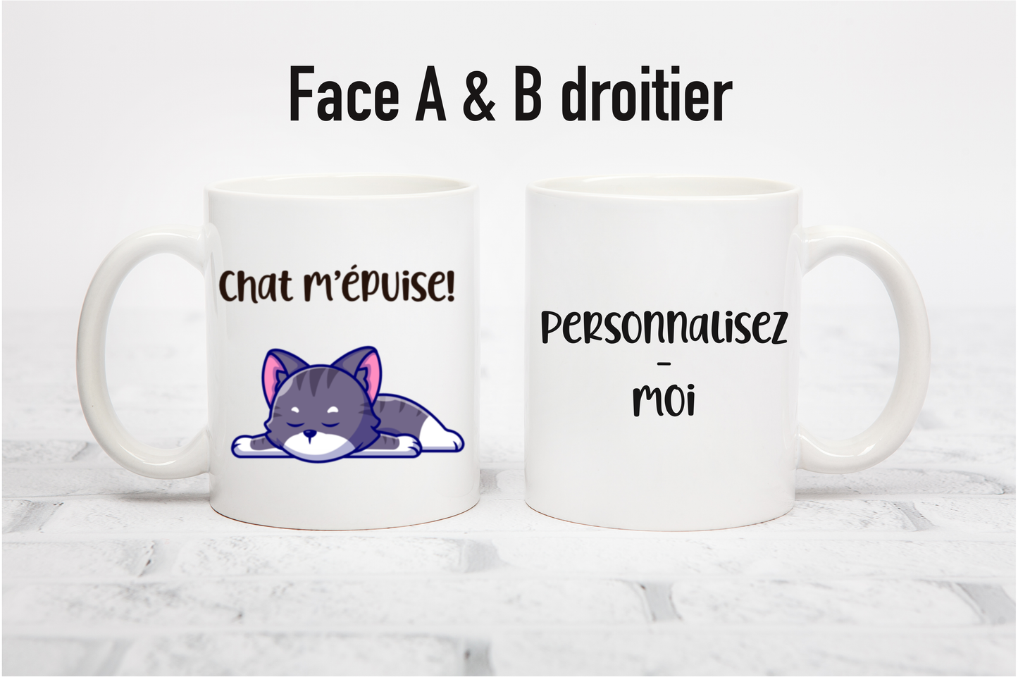 Tasse personnalisée Chat m’épuise