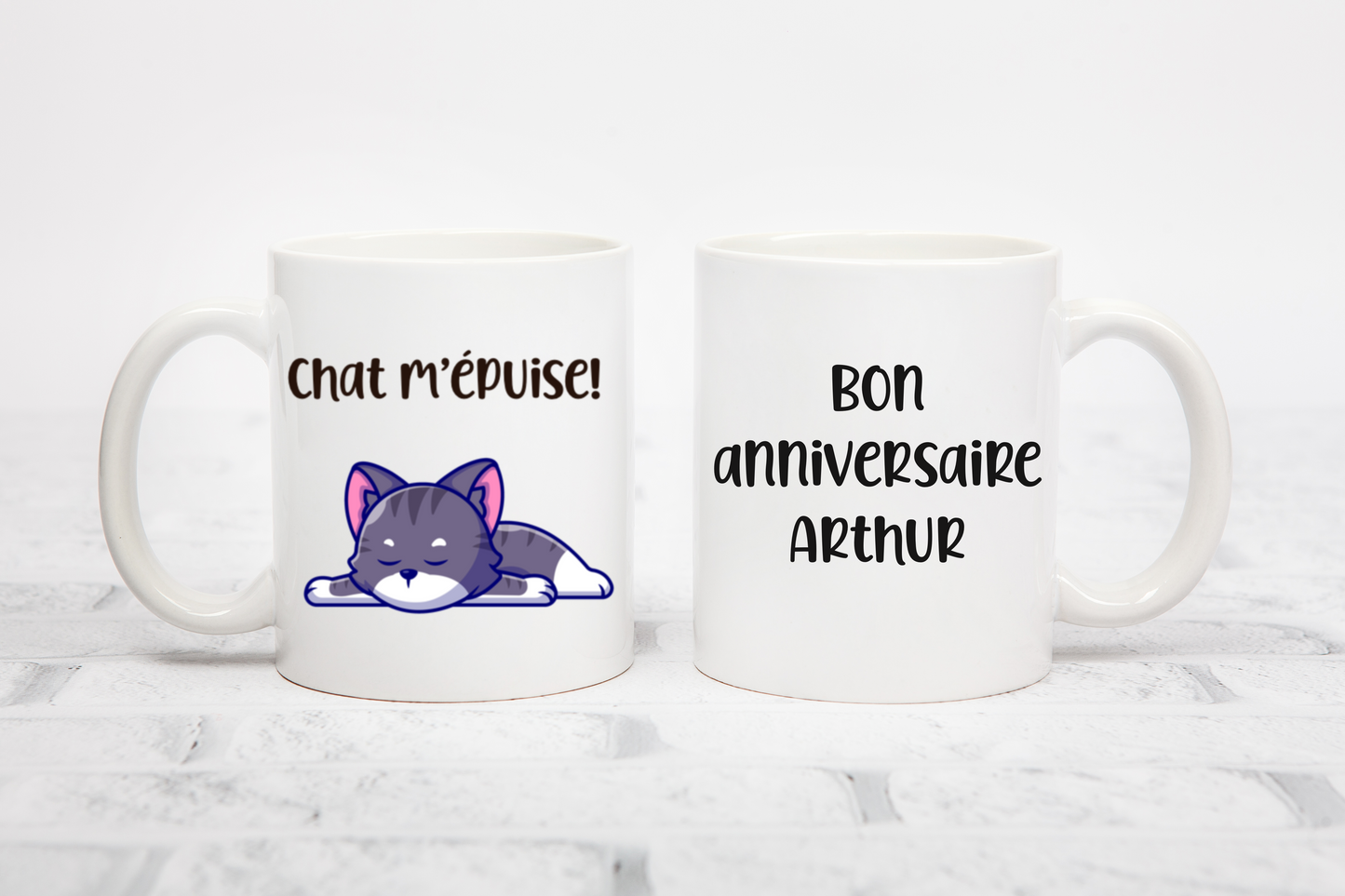Tasse personnalisée Chat m’épuise