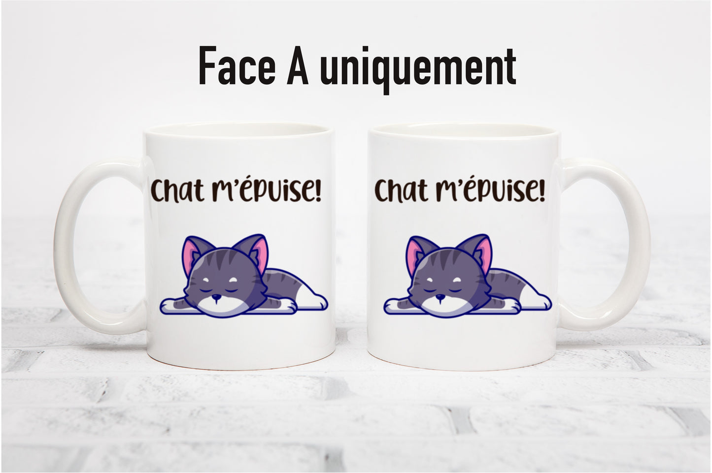 Tasse personnalisée Chat m’épuise