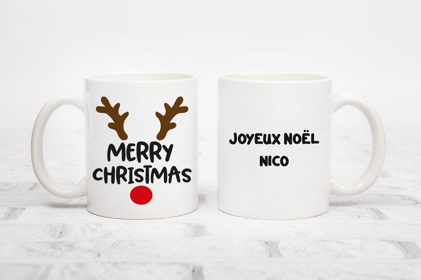 Tasse personnalisée Merry Christmas Renne
