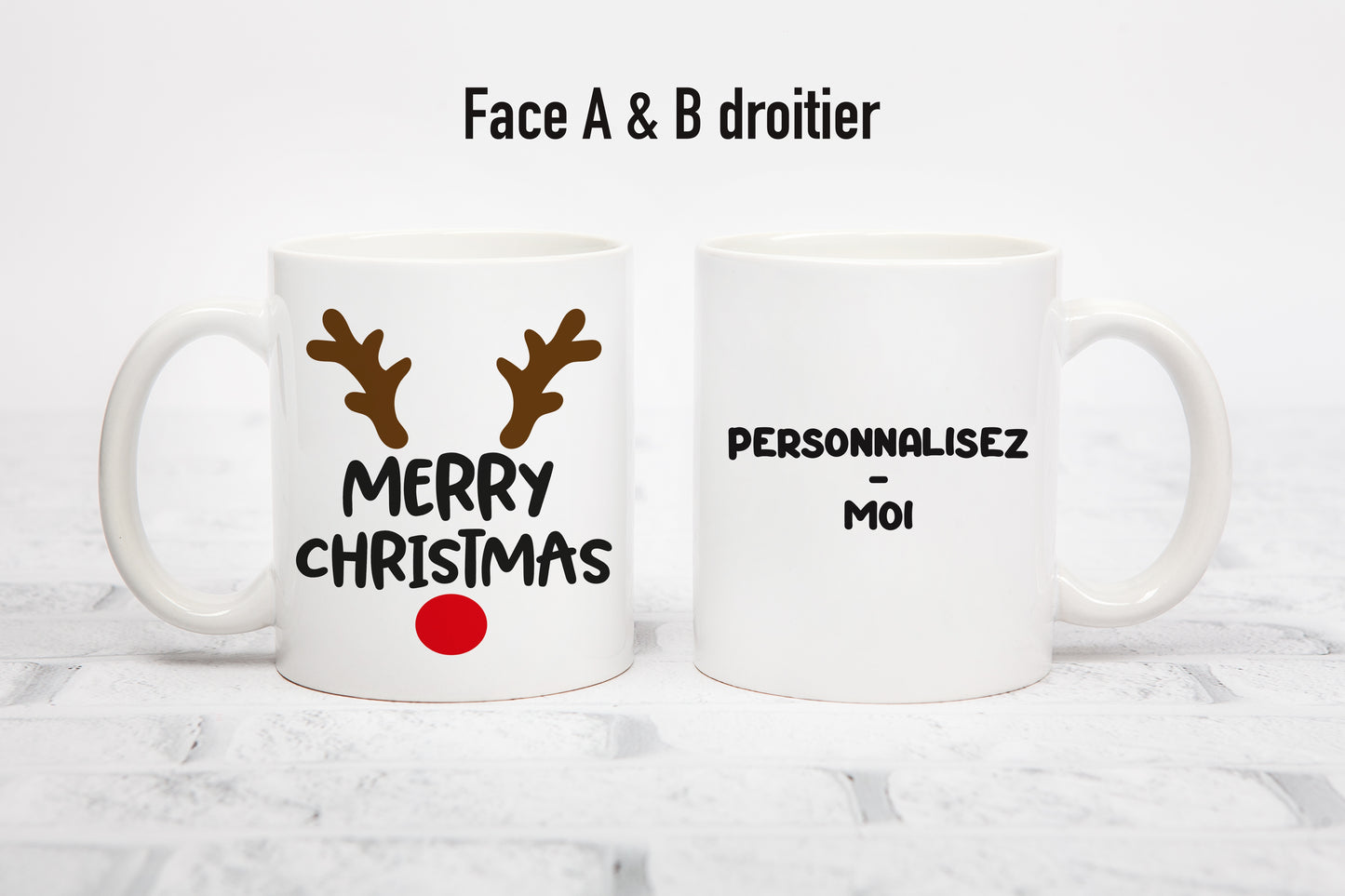 Tasse personnalisée Merry Christmas Renne