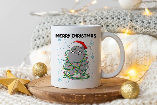 Tasse personnalisée Grumpy Cat Merry Christmas