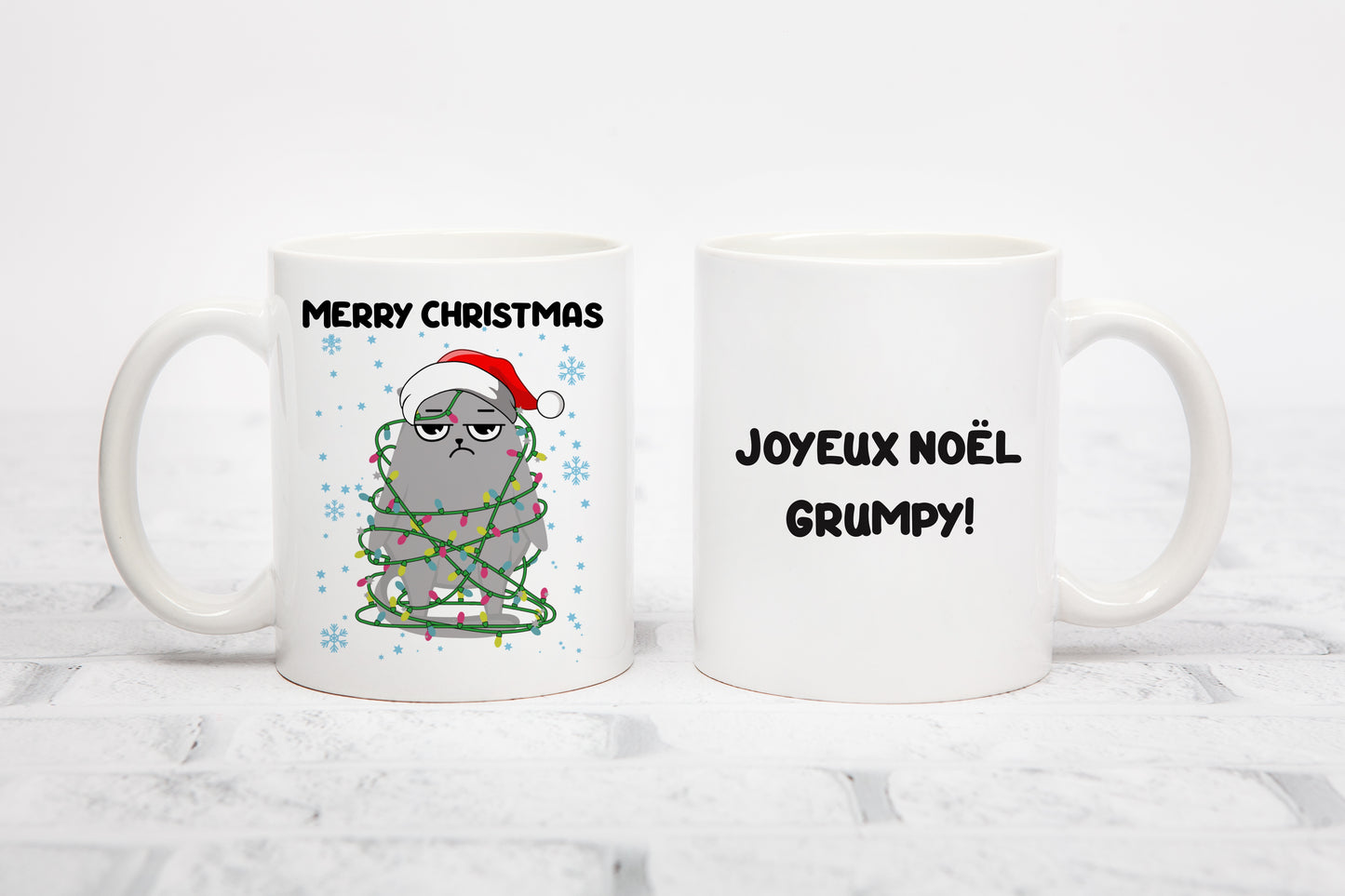 Tasse personnalisée Grumpy Cat Merry Christmas