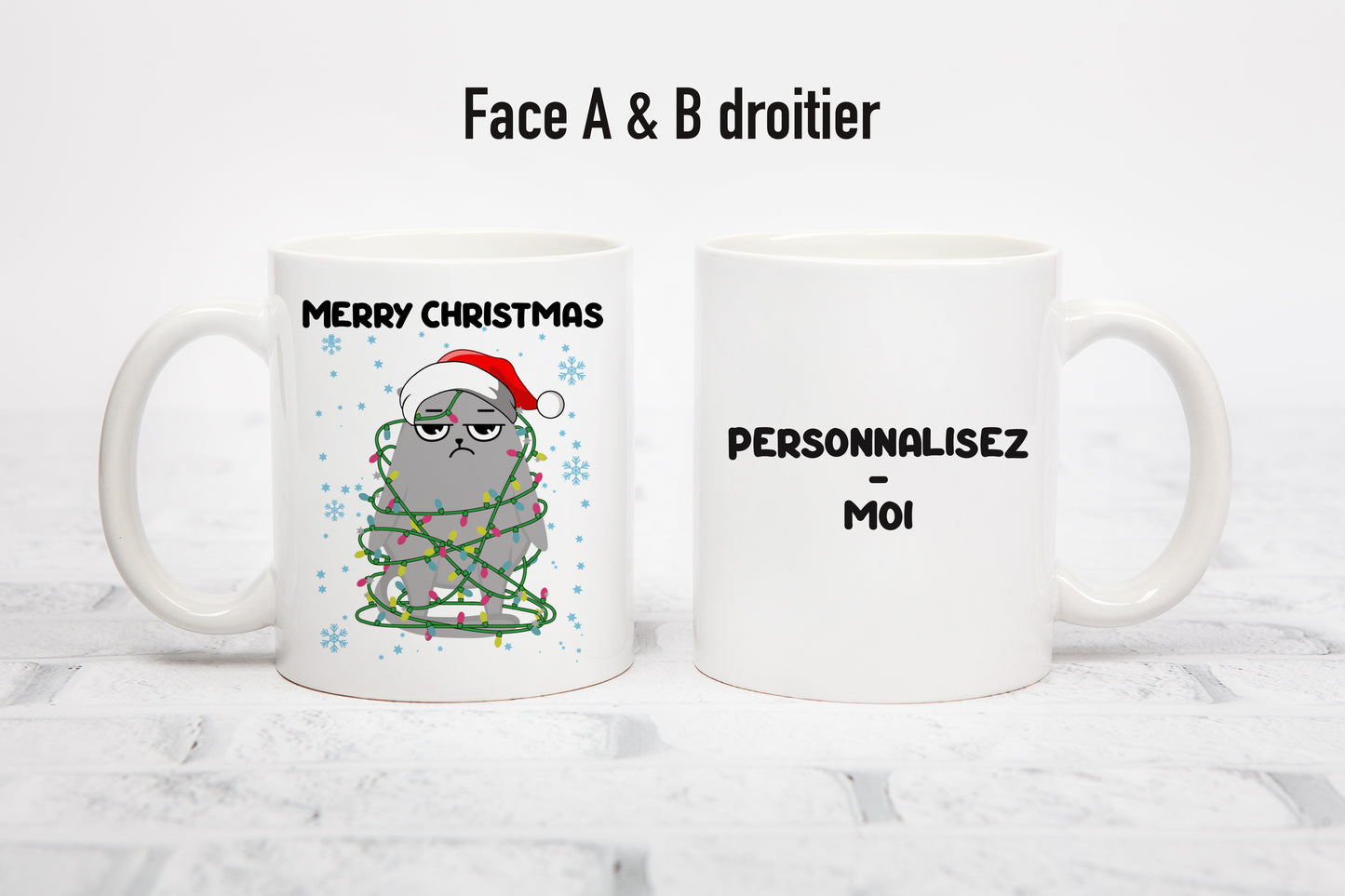 Tasse personnalisée Grumpy Cat Merry Christmas