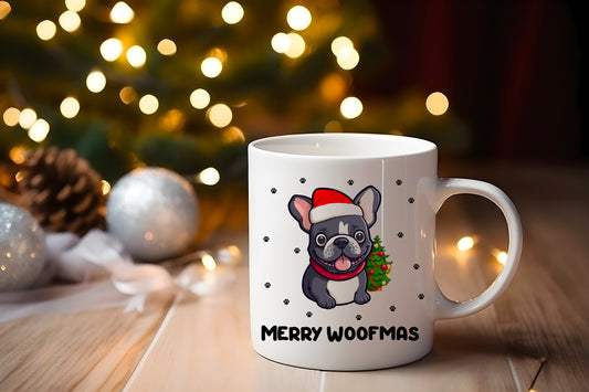 Tasse personnalisée Merry Woofmas Bouledogue Français