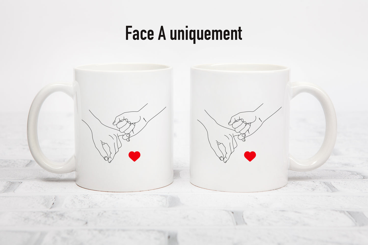 Tasse personnalisée couple mains enlacées