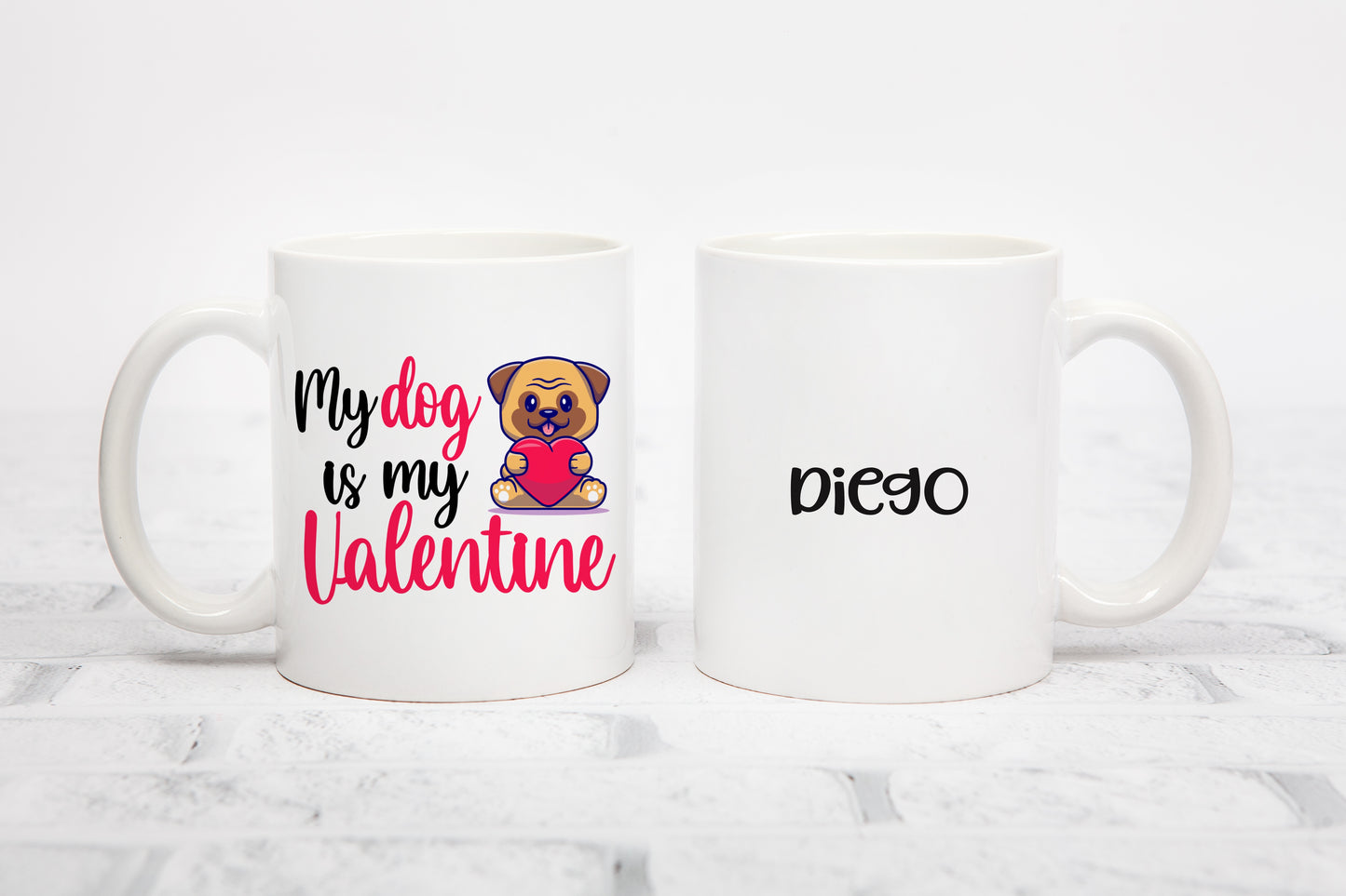Tasse personnalisée My dog is my valentine
