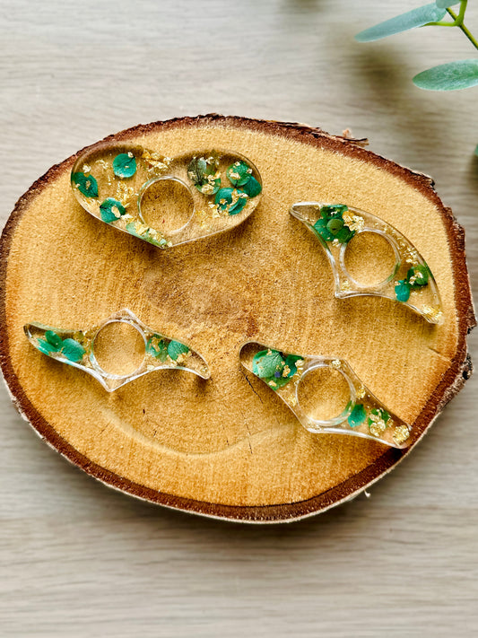 Bague de lecture en résine époxy Hortensia Vert