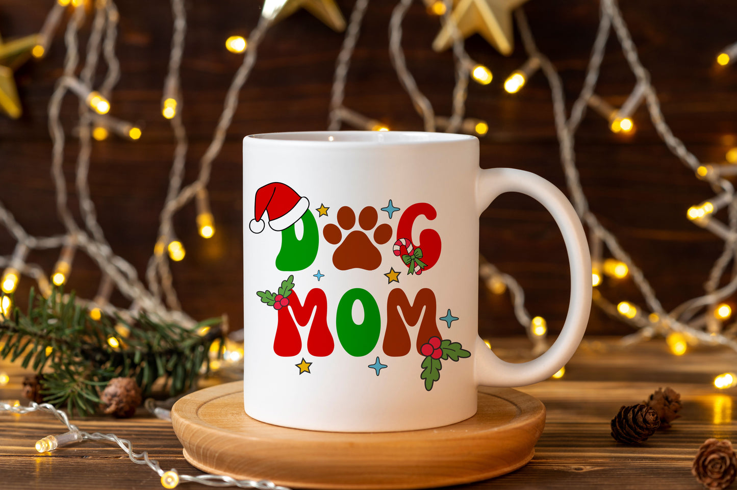 Tasse personnalisée Christmas Dog Mom