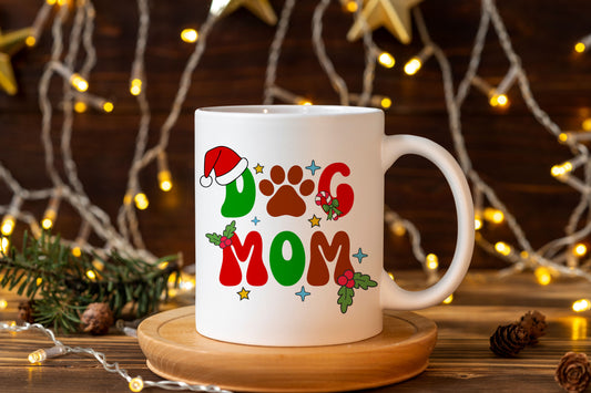 Tasse personnalisée Christmas Dog Mom