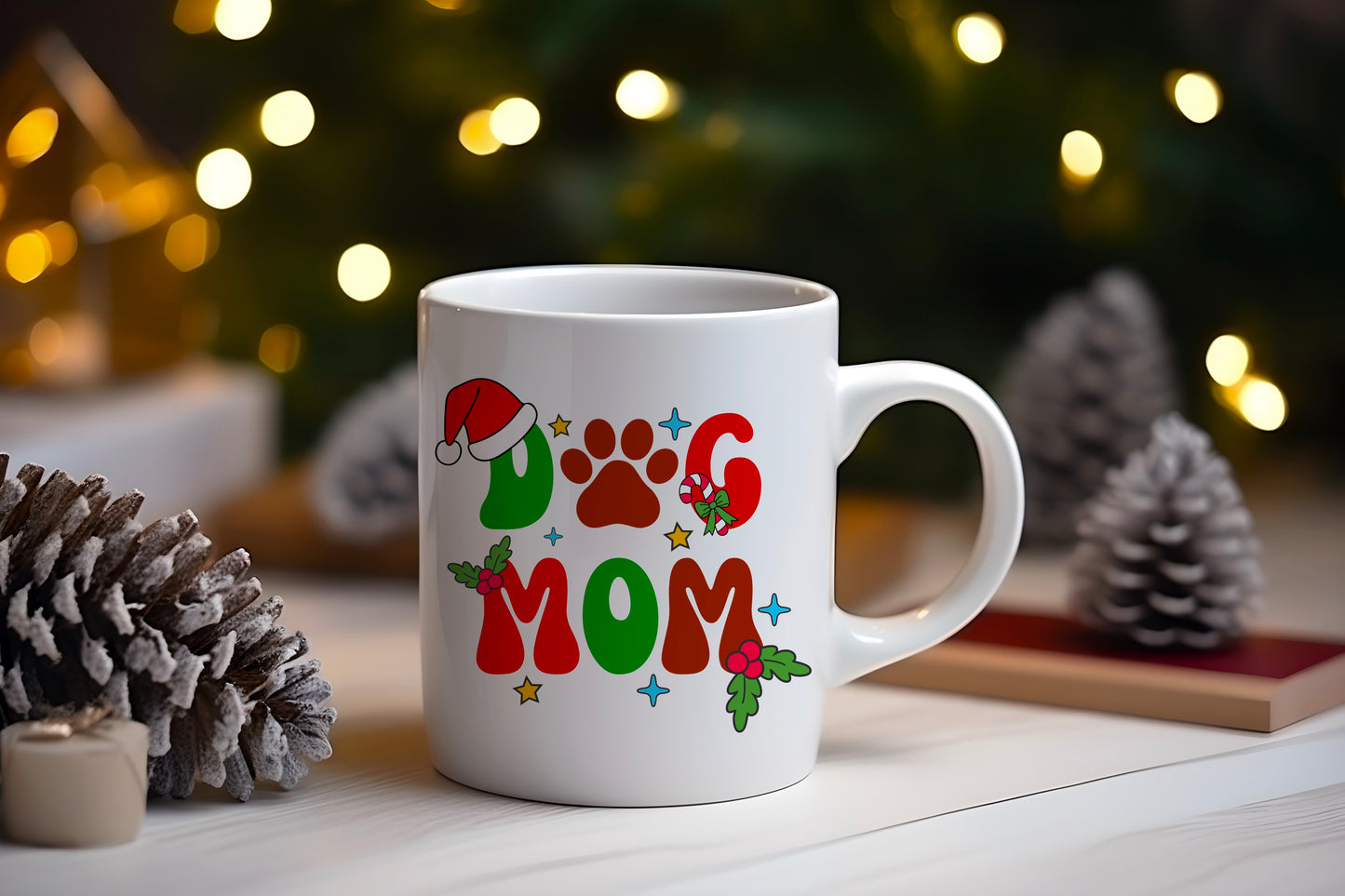 Tasse personnalisée Christmas Dog Mom