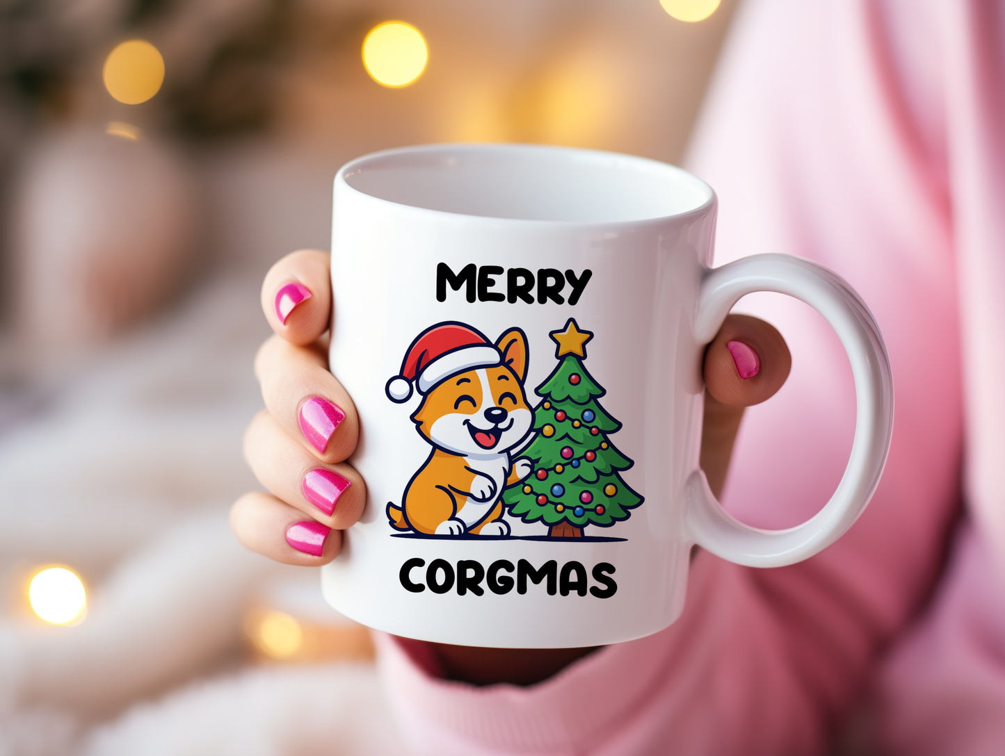 Tasse personnalisée Merry Corgmas
