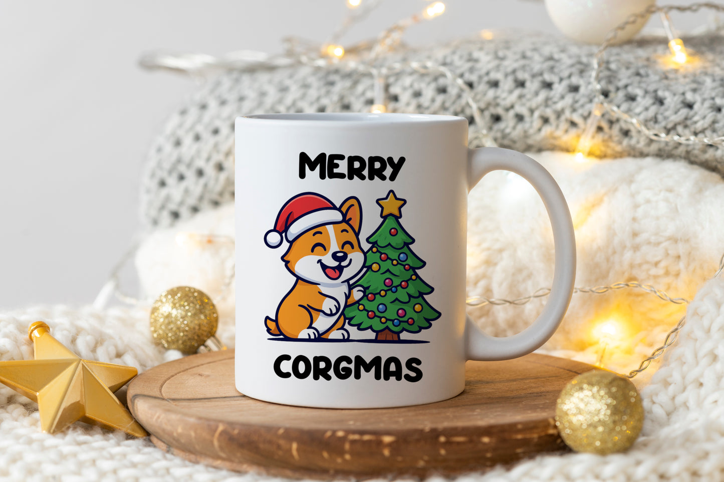 Tasse personnalisée Merry Corgmas