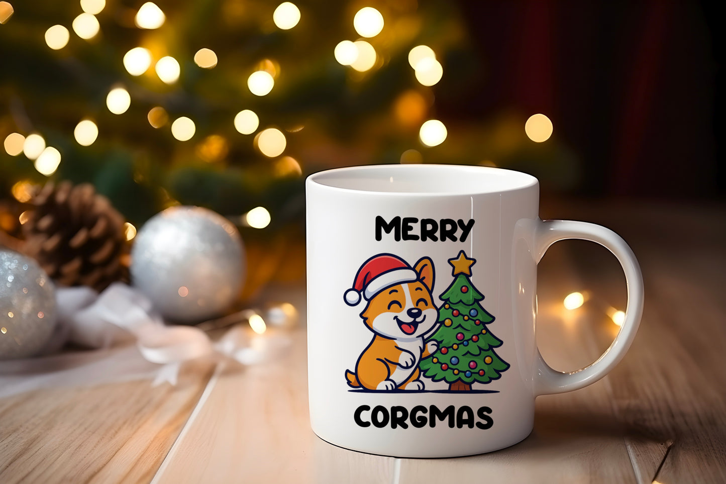 Tasse personnalisée Merry Corgmas