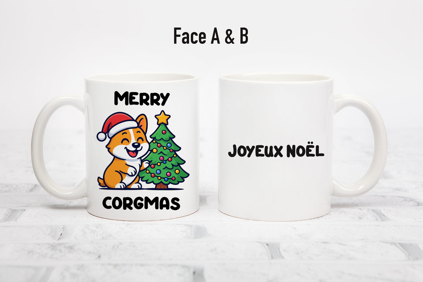 Tasse personnalisée Merry Corgmas