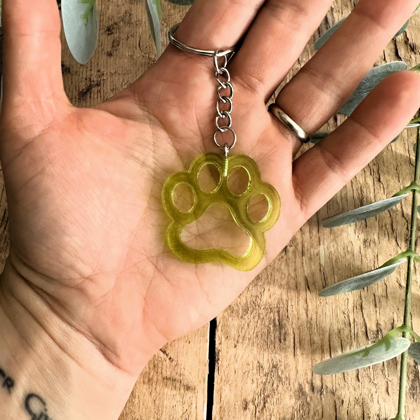 Porte-clés patte de chien en résine | Accessoire Dog Mom