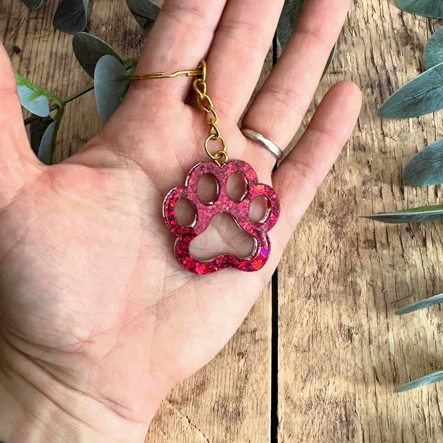 Porte-clés patte de chien en résine | Accessoire Dog Mom