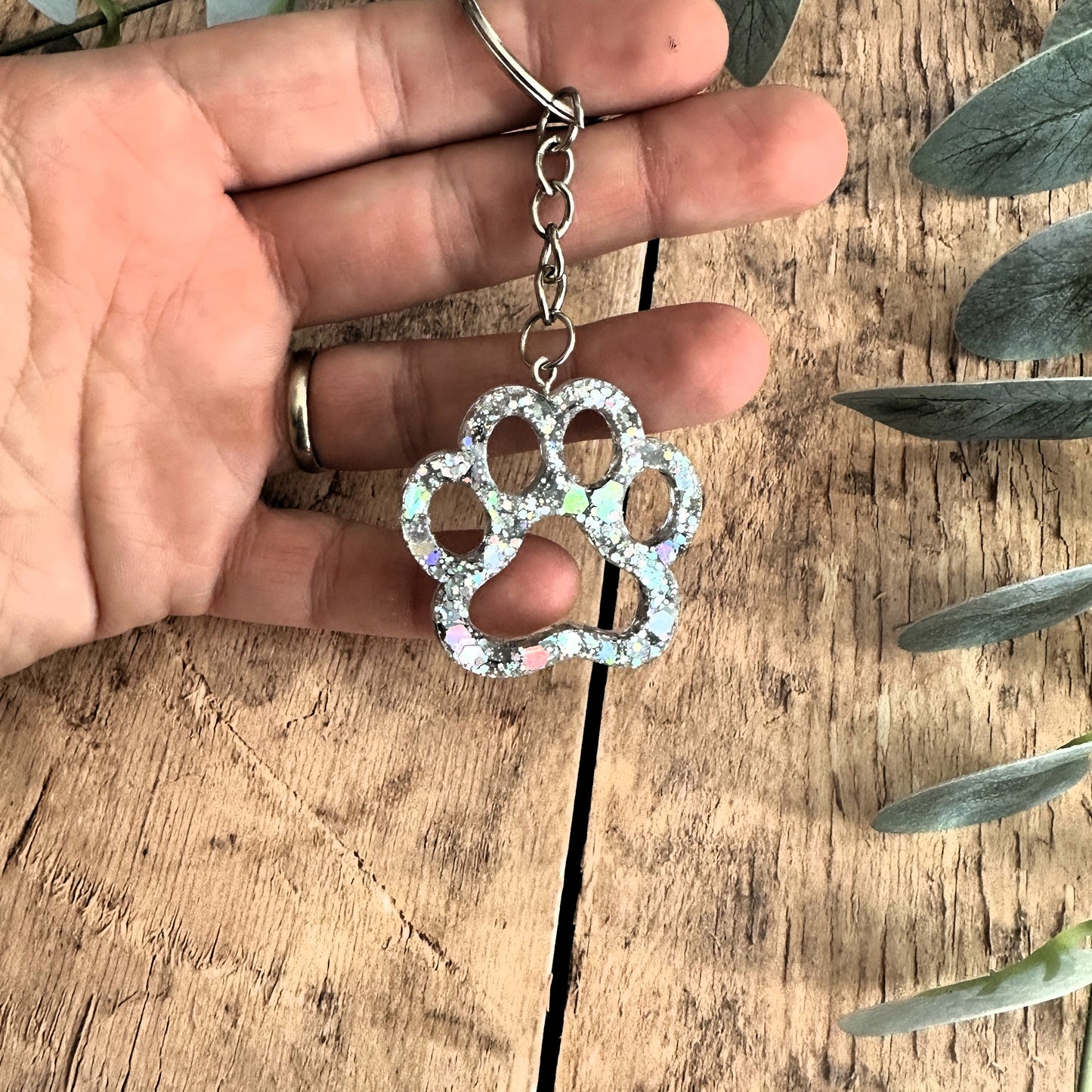 Porte-clés patte de chien en résine | Accessoire Dog Mom