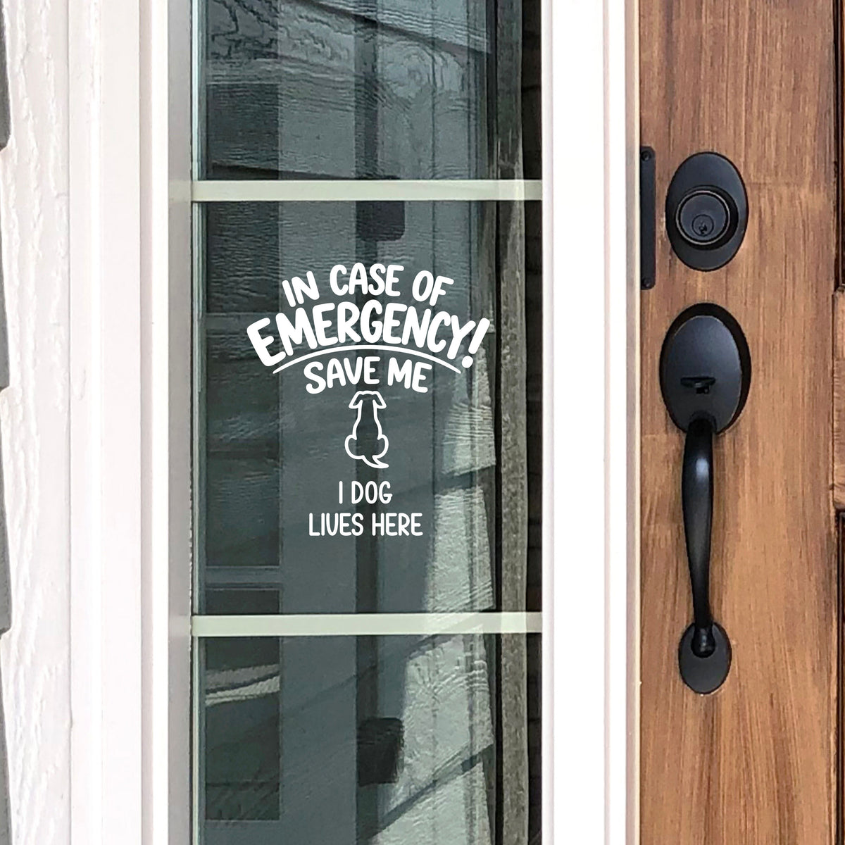 Sticker personnalisé En cas d'alerte, sauvez-nous – Chien & chat