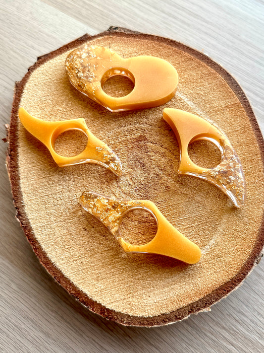 Bague de lecture en résine époxy Jaune