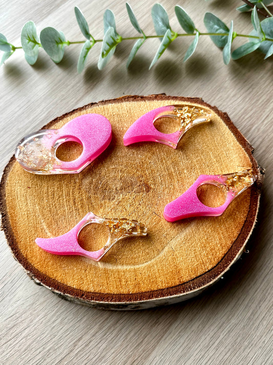 Bague de lecture en résine époxy Rose