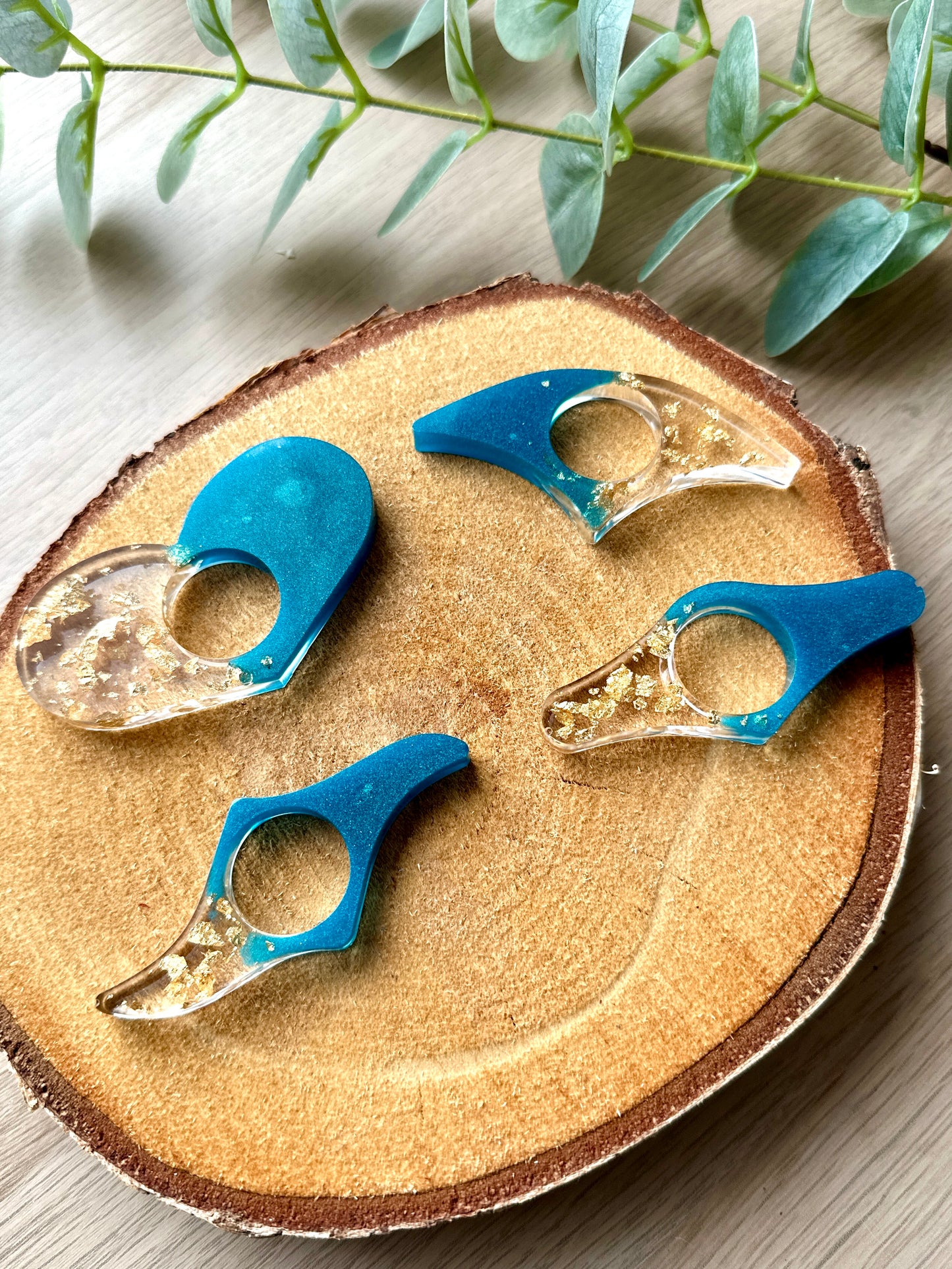 Bague de lecture en résine époxy Turquoise