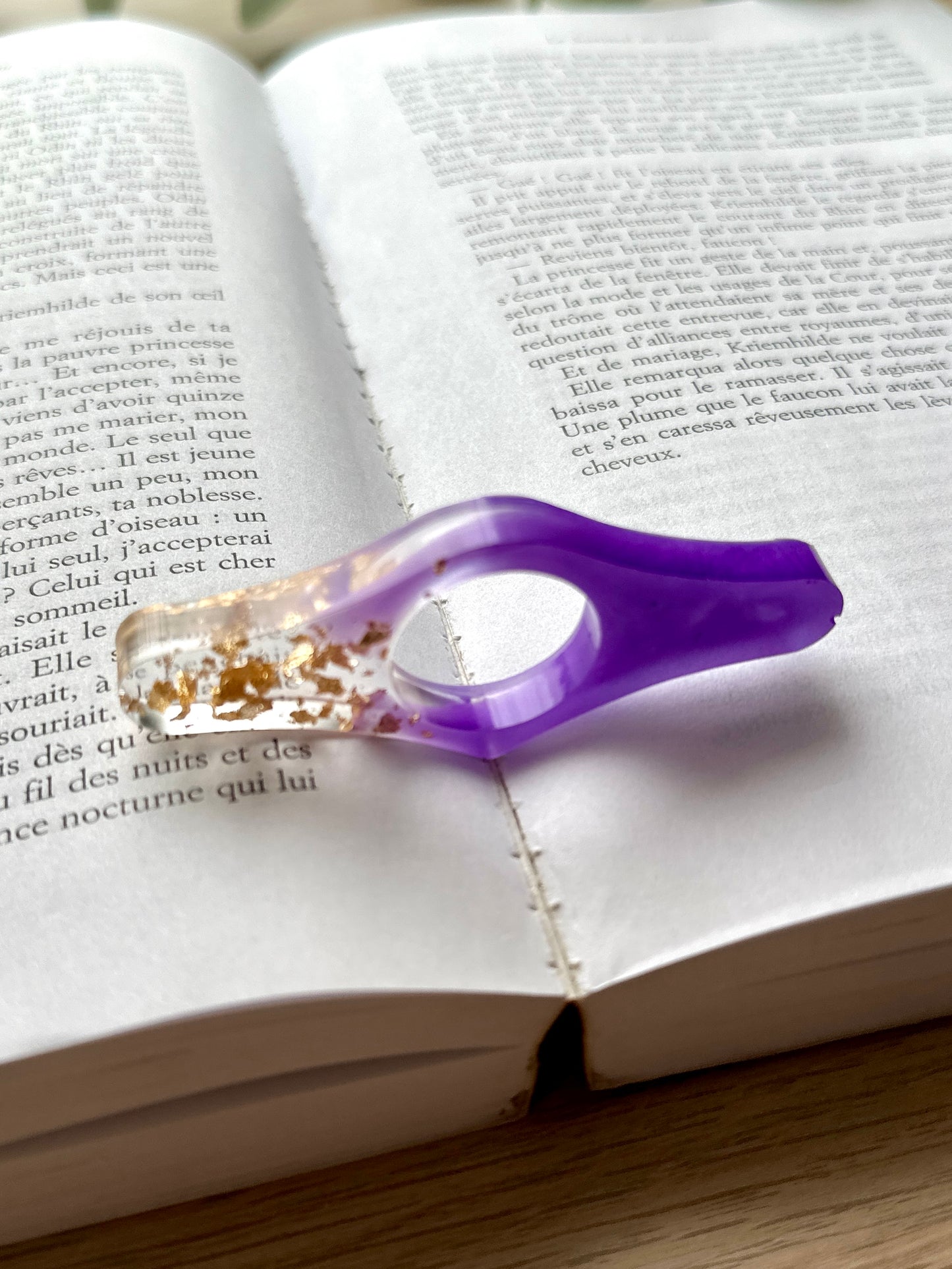 Bague de lecture en résine époxy Violet