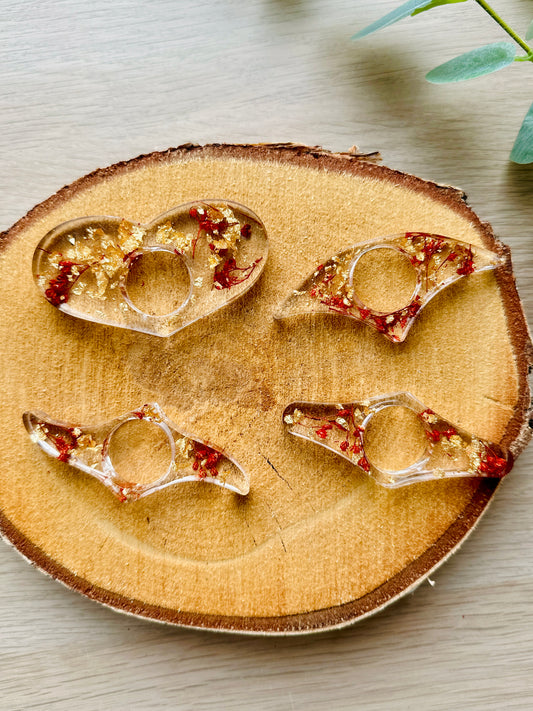 Bague de lecture en résine époxy Gypsophile