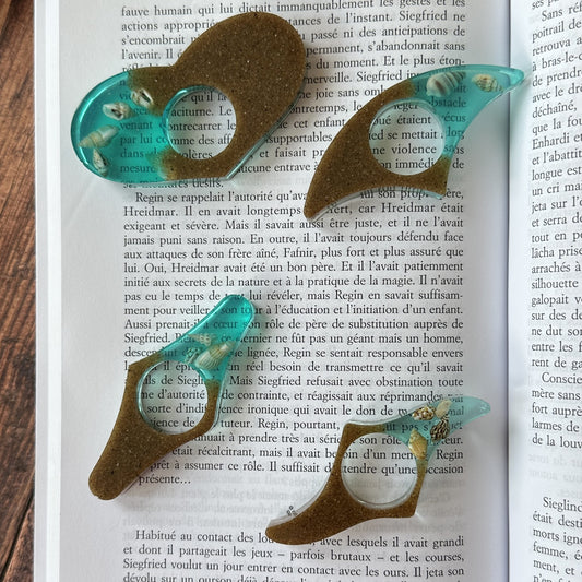 Bague de lecture en résine époxy Plage