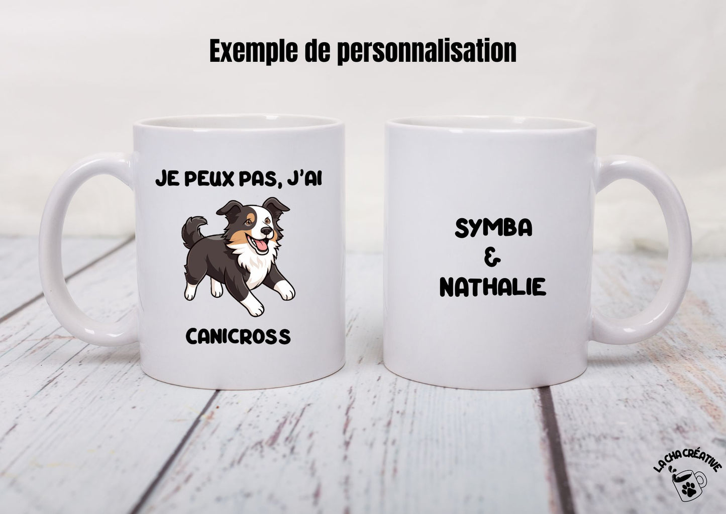 Tasse personnalisée Je peux pas J'ai Canicross Race de chien