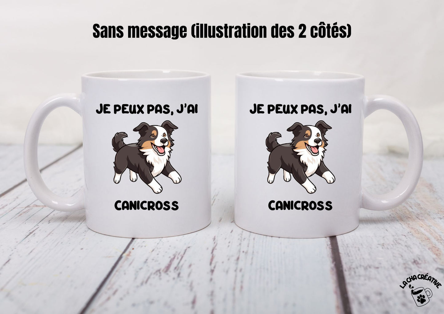 Tasse personnalisée Je peux pas J'ai Canicross Race de chien
