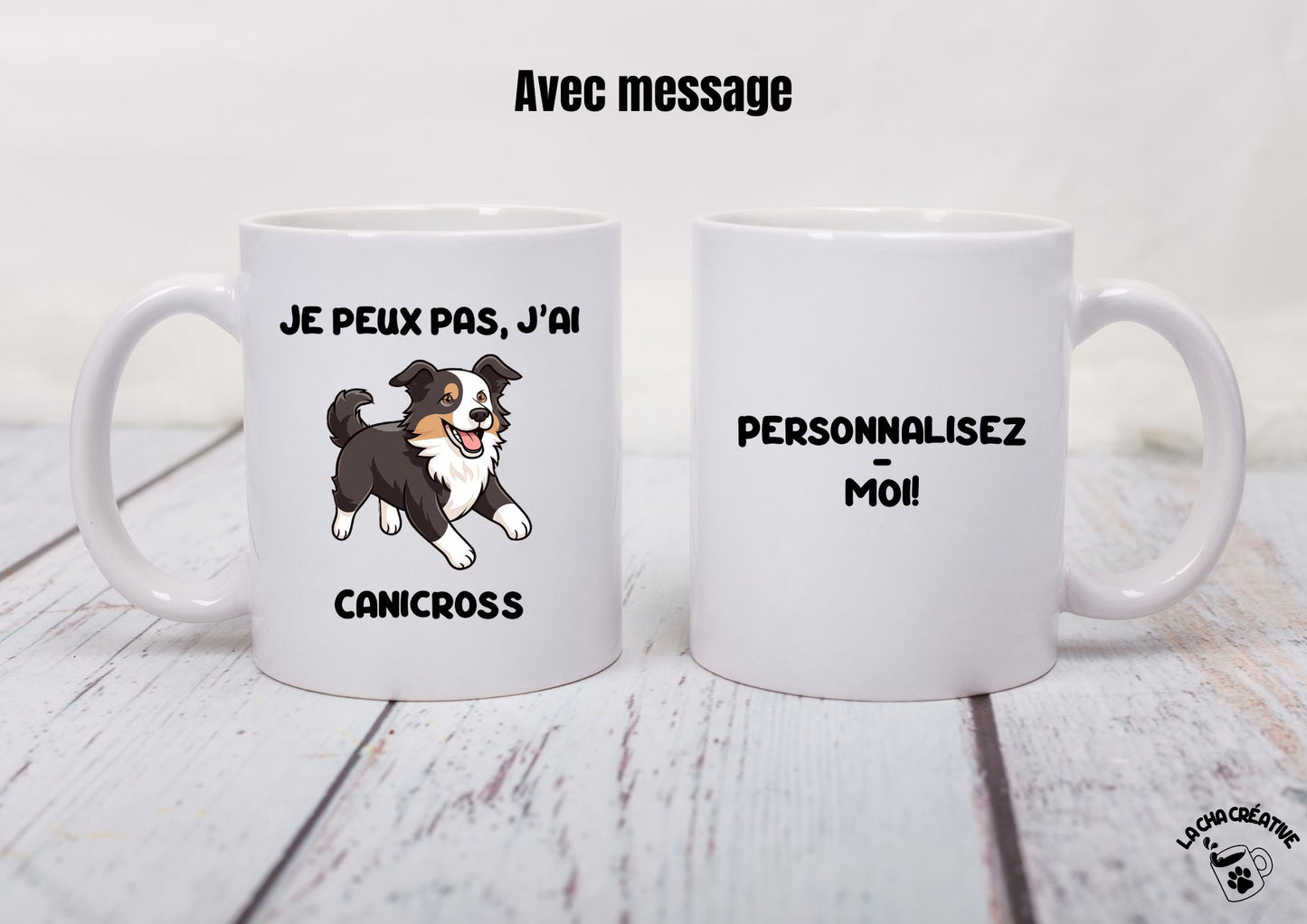 Tasse personnalisée Je peux pas J'ai Canicross Race de chien
