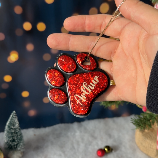 Boule de Noël Patte Noire & Paillettes
