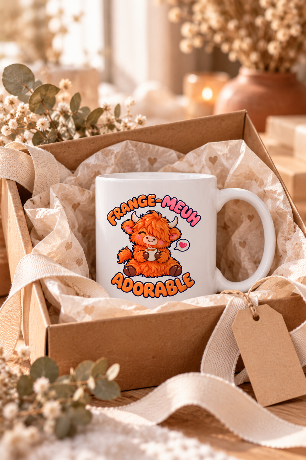 Tasse personnalisée Frange-Meuh Adorable – Vache Highland