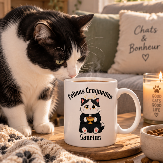 Tasse personnalisée Felinus Croquettus Sanctus
