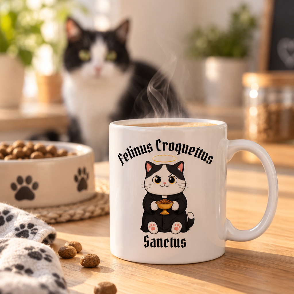 Tasse personnalisée Felinus Croquettus Sanctus