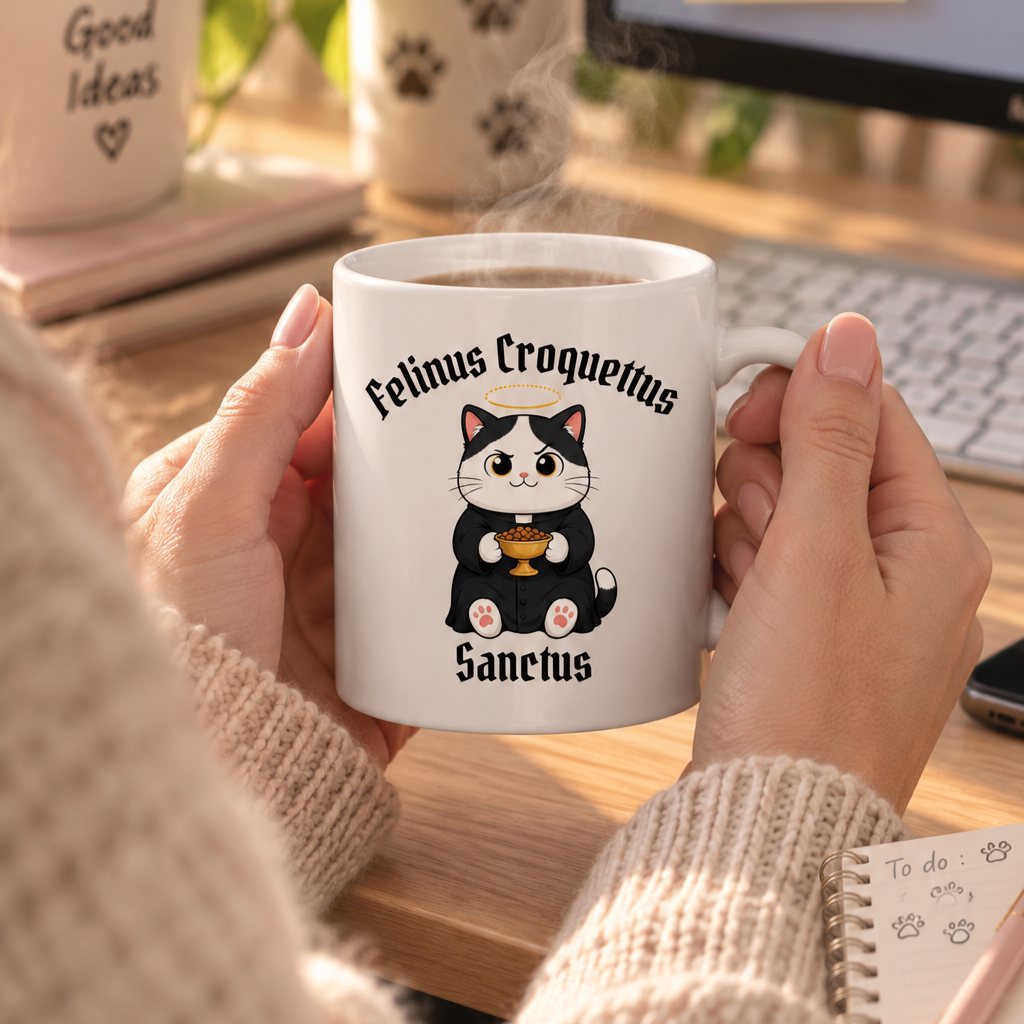 Tasse personnalisée Felinus Croquettus Sanctus
